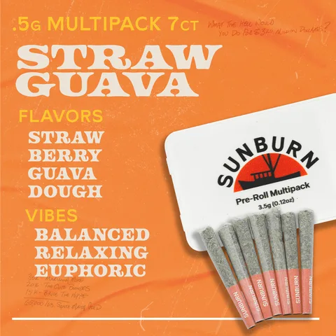 Strawguava - Pre Rolls, as Sunburn's menu shows it