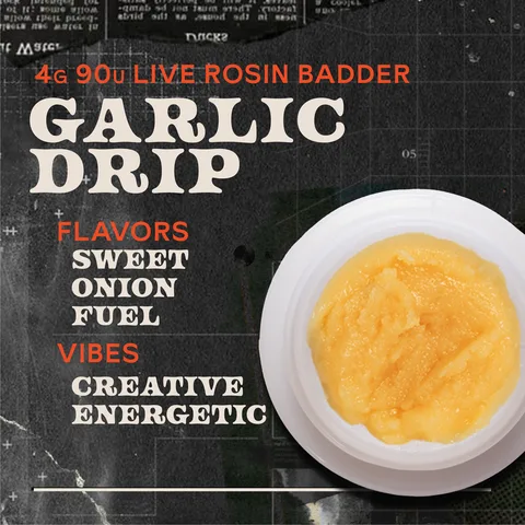 Garlic Drip Badder Live Rosin Concentrate
