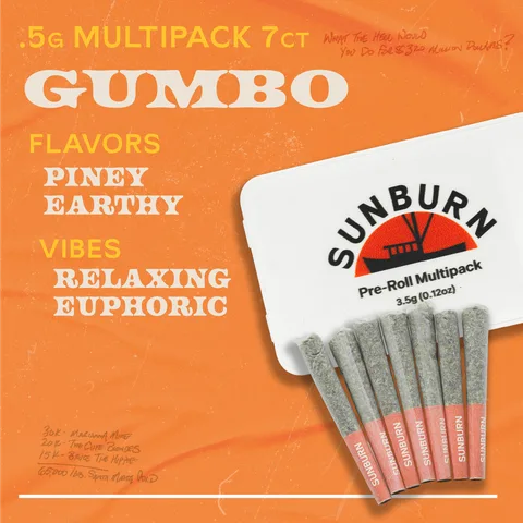 Gumbo - Pre Rolls, as Sunburn's menu shows it