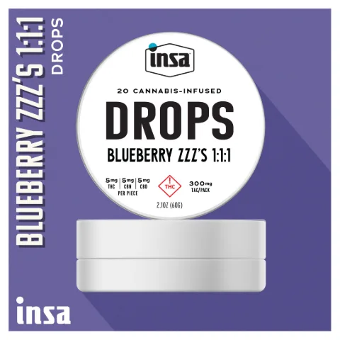 Drops/Chews - Blueberry ZZZ 1:1:1 (THC:CBN:CBD)- (20 Chews)