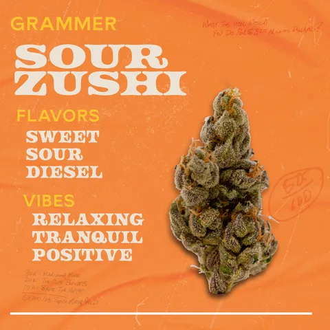 Sour Zushi - Grammers Flower, as Sunburn's menu shows it
