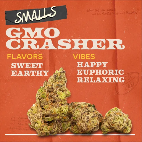 GMO Crasher - Smalls Flower, as Sunburn's menu shows it