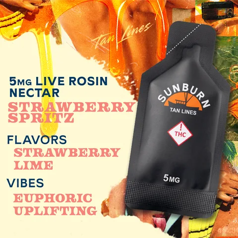 Strawberry Spritz - Tan Lines Nectar Pouch, as Sunburn's menu shows it
