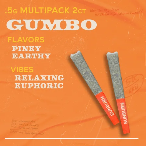 Gumbo - Pre Rolls, as Sunburn's menu shows it